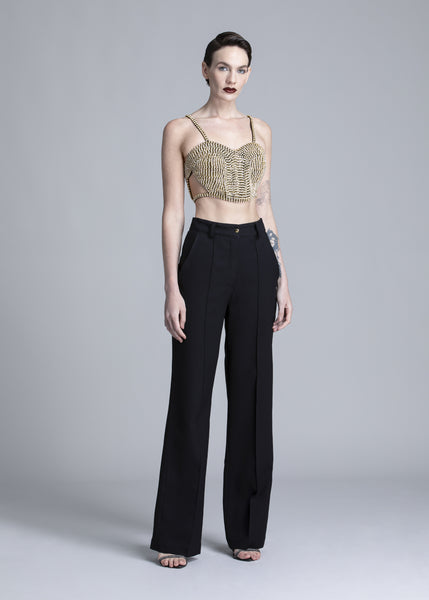 Top With Embroidered Rhinestones